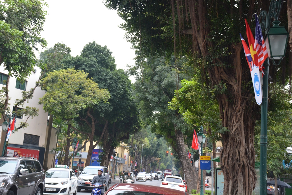 Có khoảng 4.000 cột treo cờ như vậy được bố trí dọc các tuyến phố của Hà Nội.